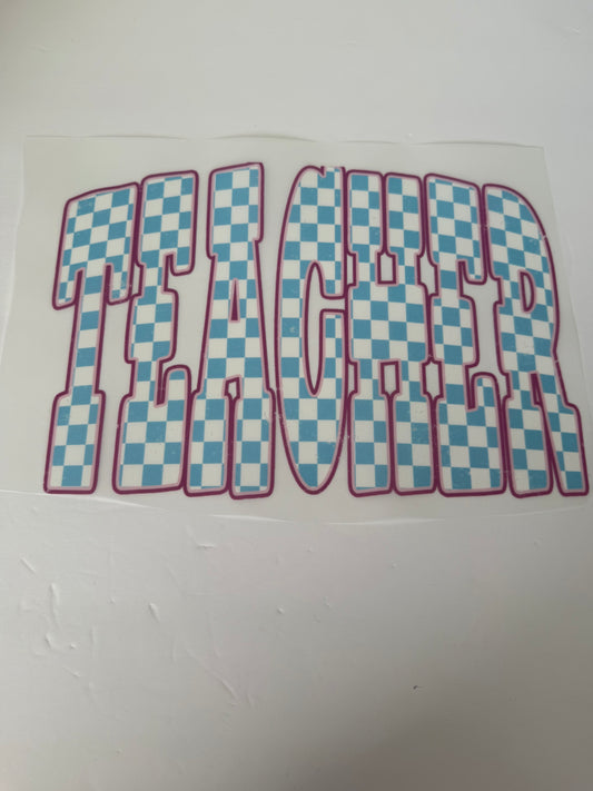 BLUE CHECKERED TEACHER Transfer